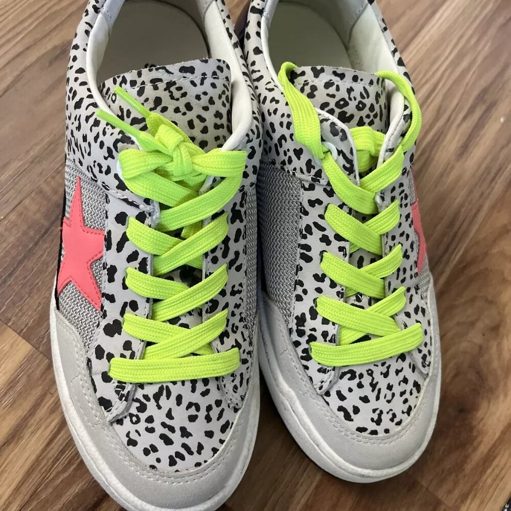 Steve Madden Goody Star Court Oxford Sneakers Leopard Print Womens Sz 6M